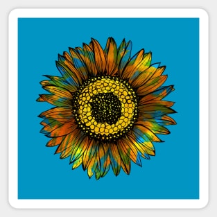 Sunflower Beauty of Blue and Yellow Sticker